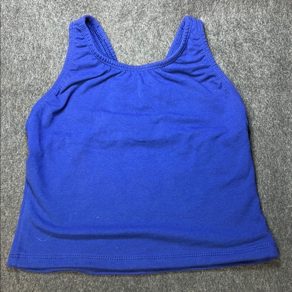 Blue Cotton Lycra Lined Tank Top CXL Dancewear NWOT - Picture 1 of 3